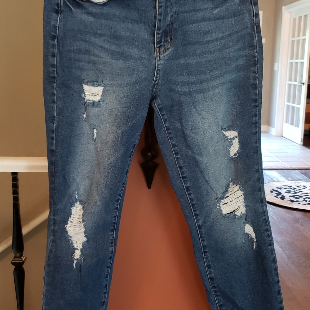 Judy Blue Boyfriend Jeans Blue Distressed Vintage